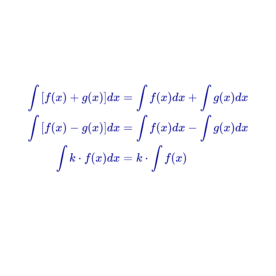 Lista completa de las propiedades de la integral indefinida