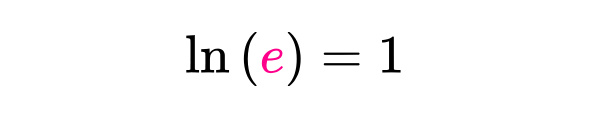 el logaritmo natural de la base "e" es igual a uno