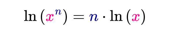 propiedad del logaritmo natural de una potencia