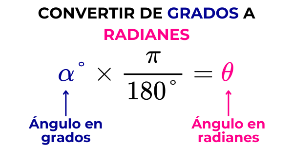 grados a radianes fórmula y ejemplos